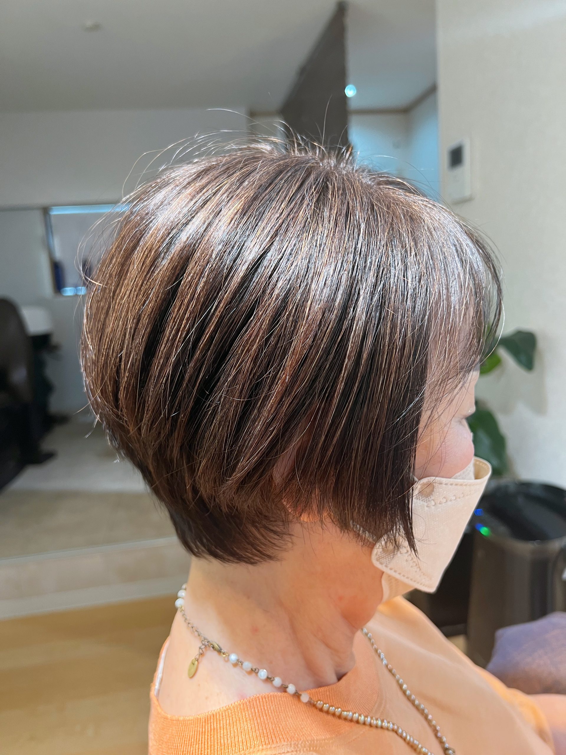 女性らしいラインを出したショート たまプラーザの美容院・美容室 Din kant【ディンカント】